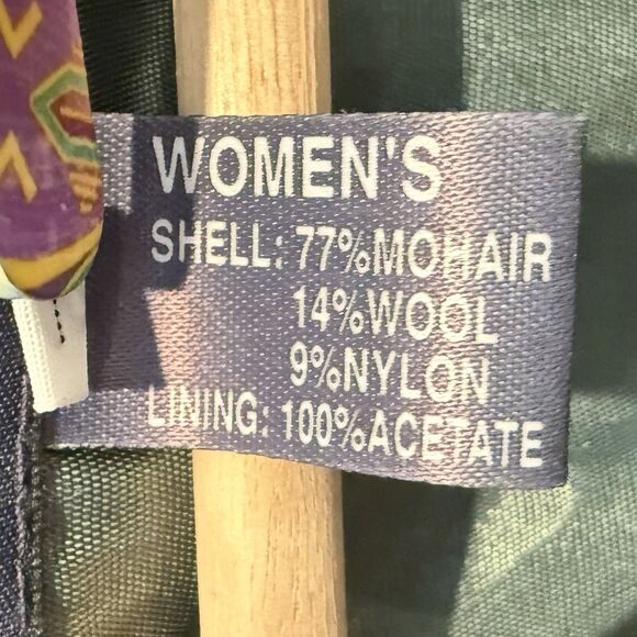 VTG Land’s End Mohair Wool Blend Cardigan Sweater Jacket Folk Art Southwestern - Picture 4 of 9